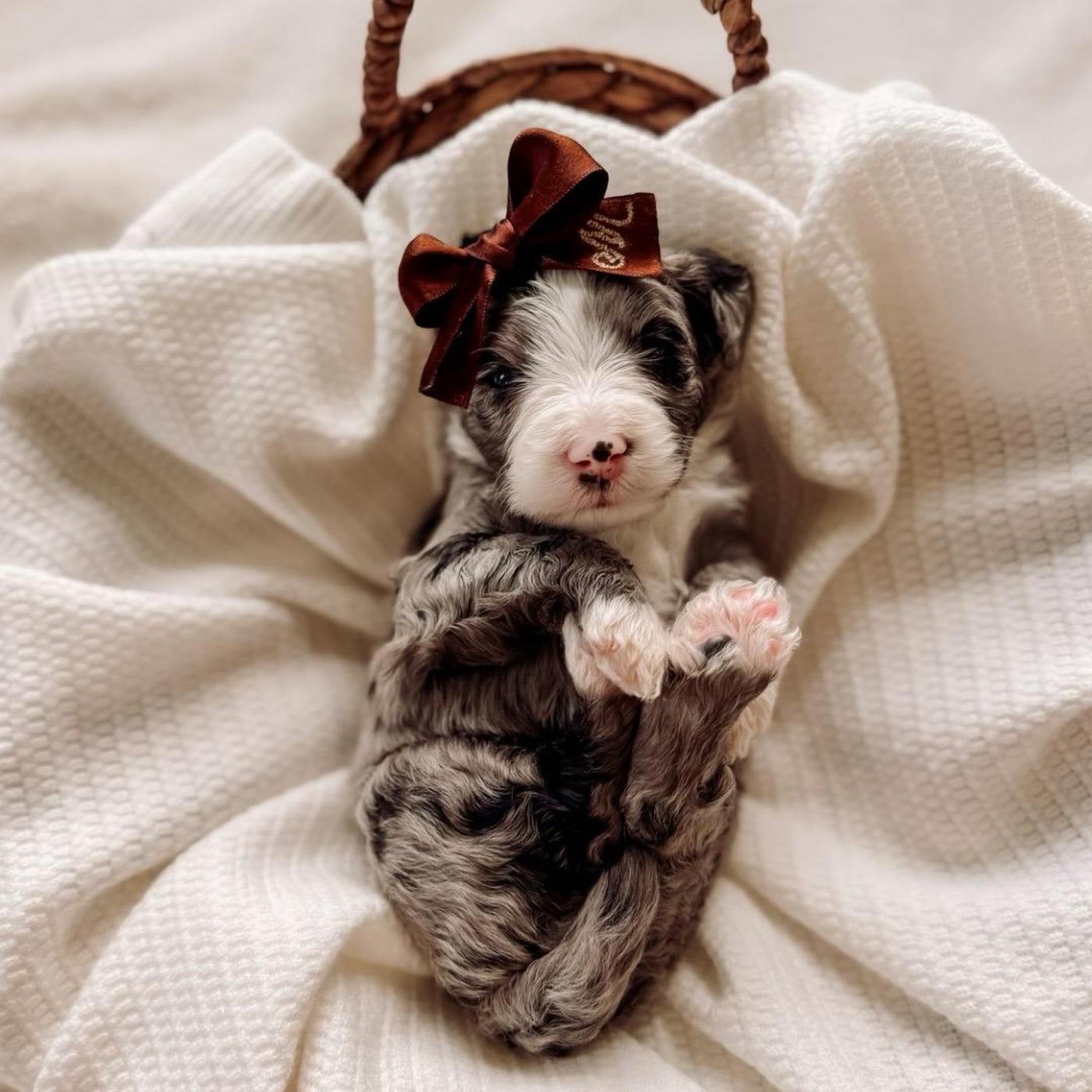 Grace, Merle puppy from the Oscar × Molly litter