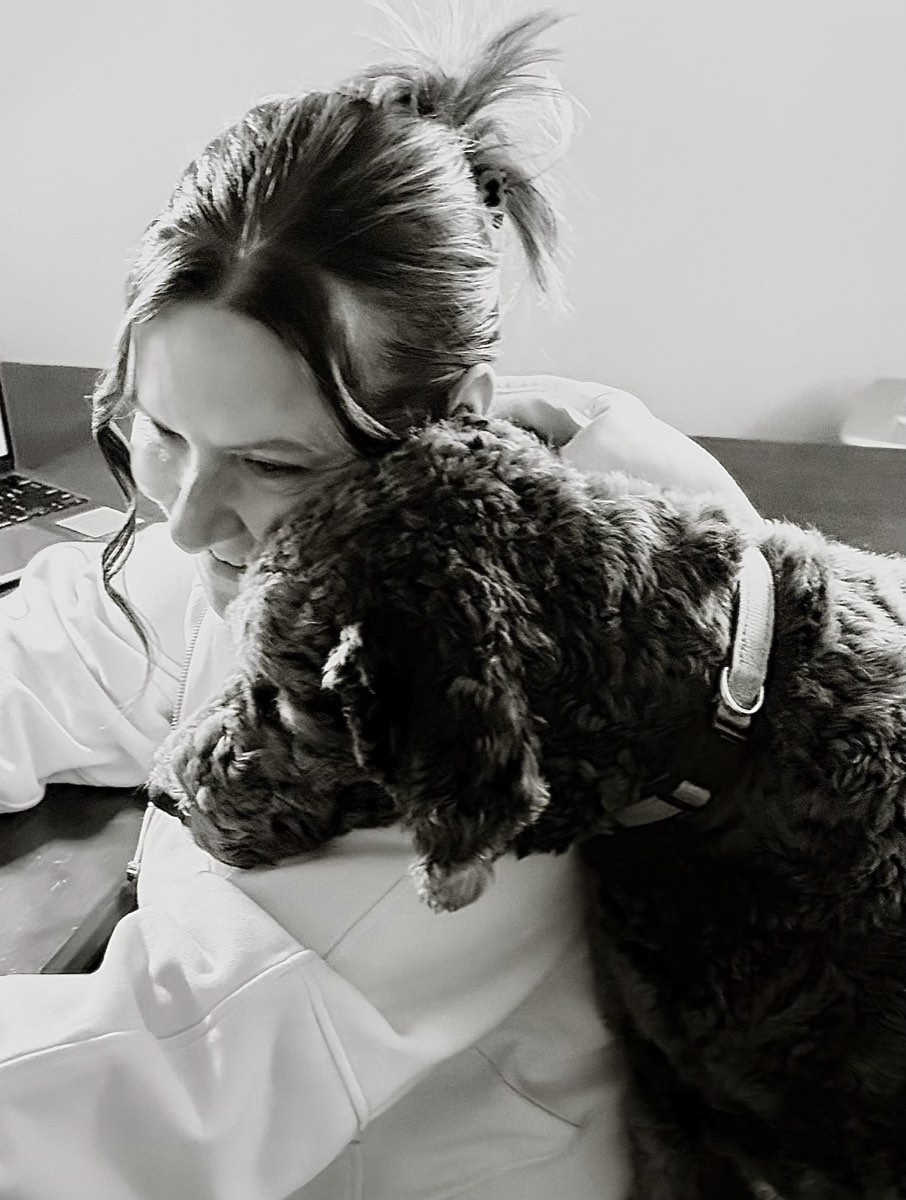 Remi at home with Gena Thompson